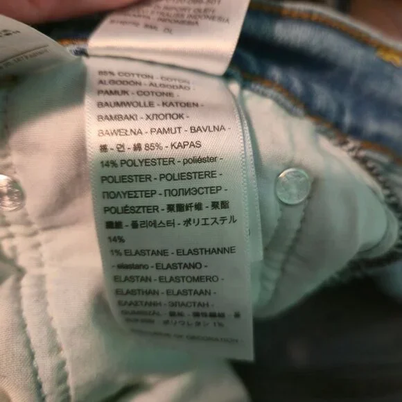 Levi's ribcage Straight jeans womens 29 light-wash blue raw-hem button-fly - Picture 11 of 12